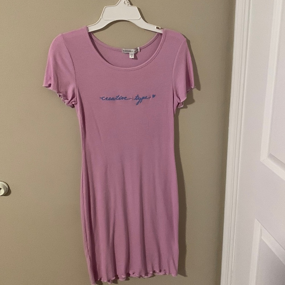 Sincerely Jules purple fitted short-sleeved dress